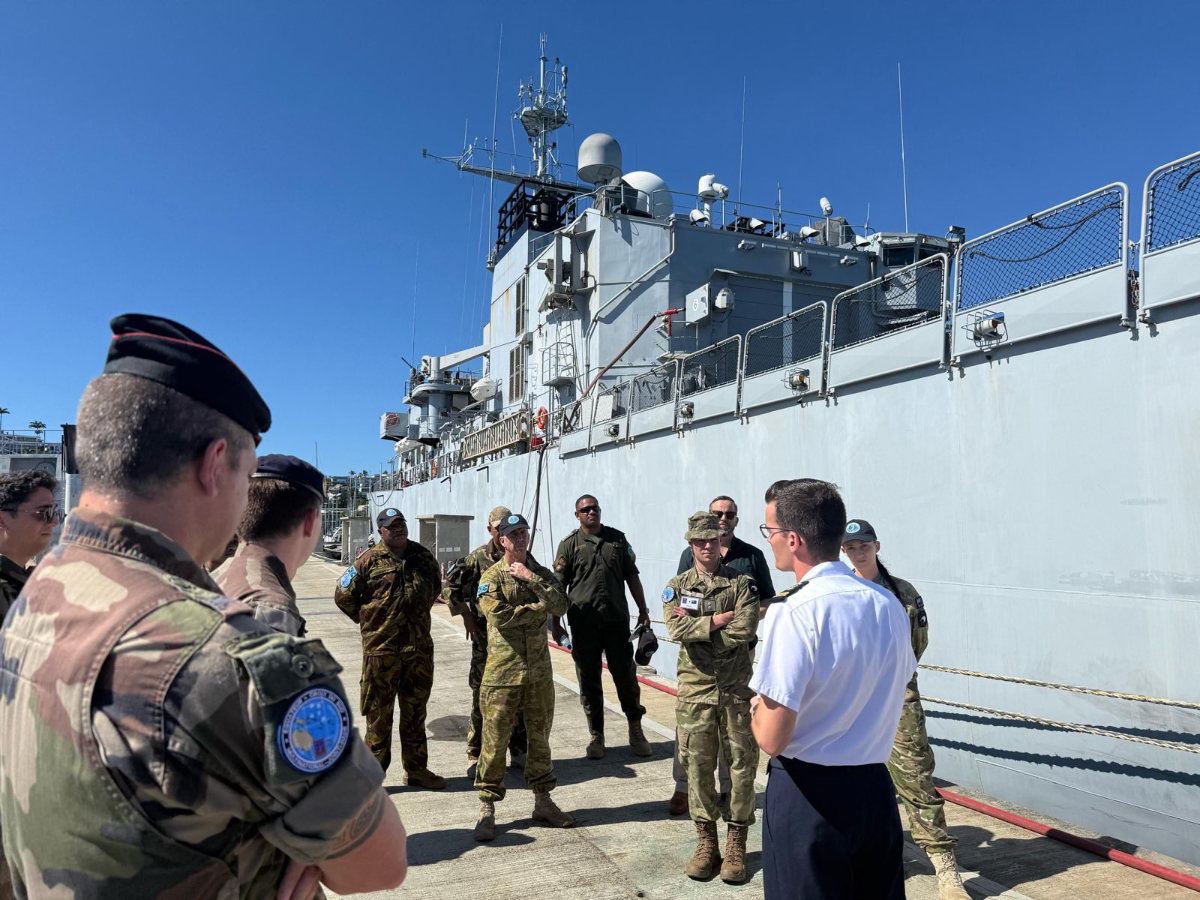 Members of the Pacific Response Group with other Exercise Croix du Sud 2025 participants aboard FV Auguste Bénébig.